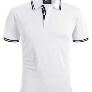 Single Jersey Knitted Cotton Polo-White