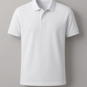 Single Jersey Knitted Cotton Polo - White